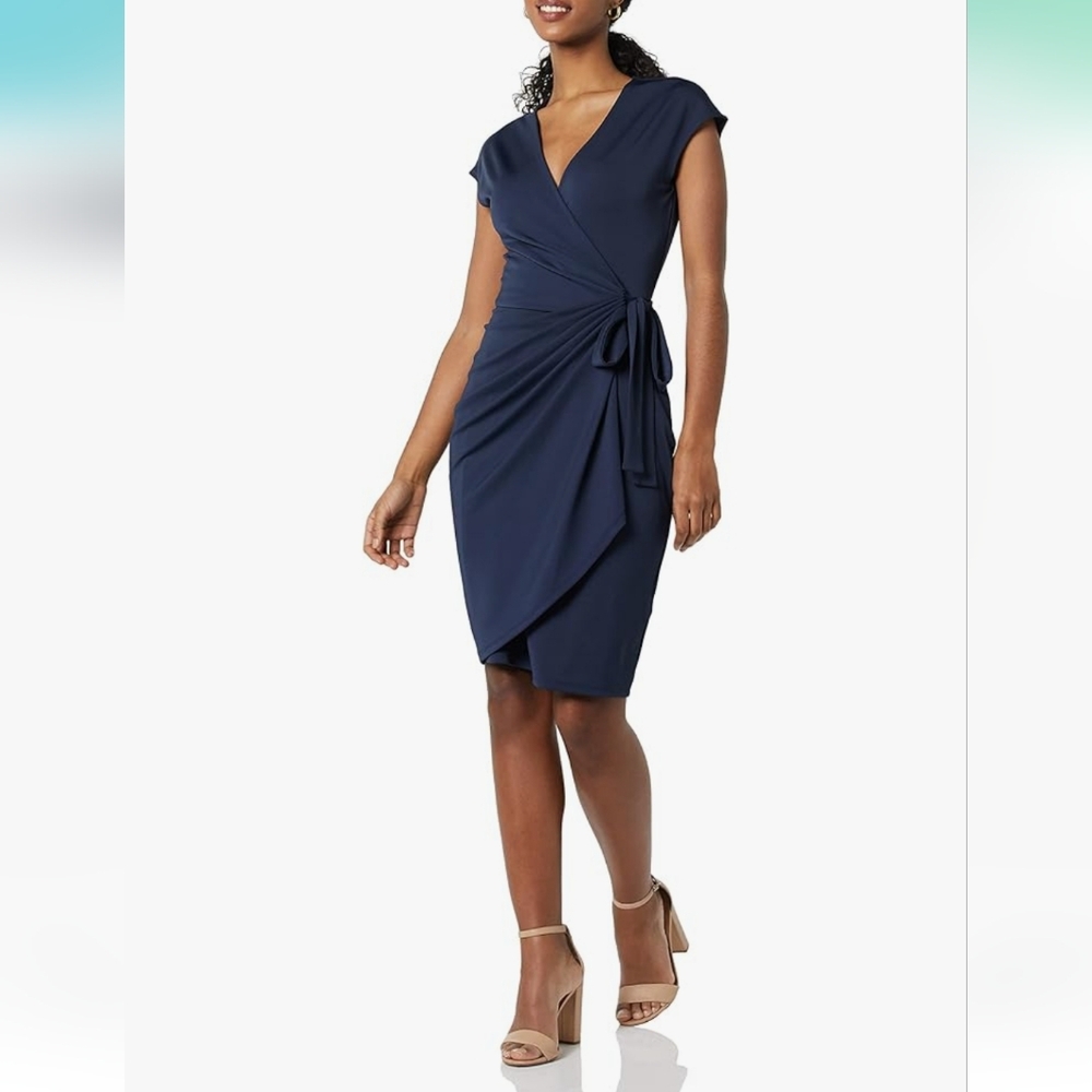 Cap Sleeve Wrap Dress